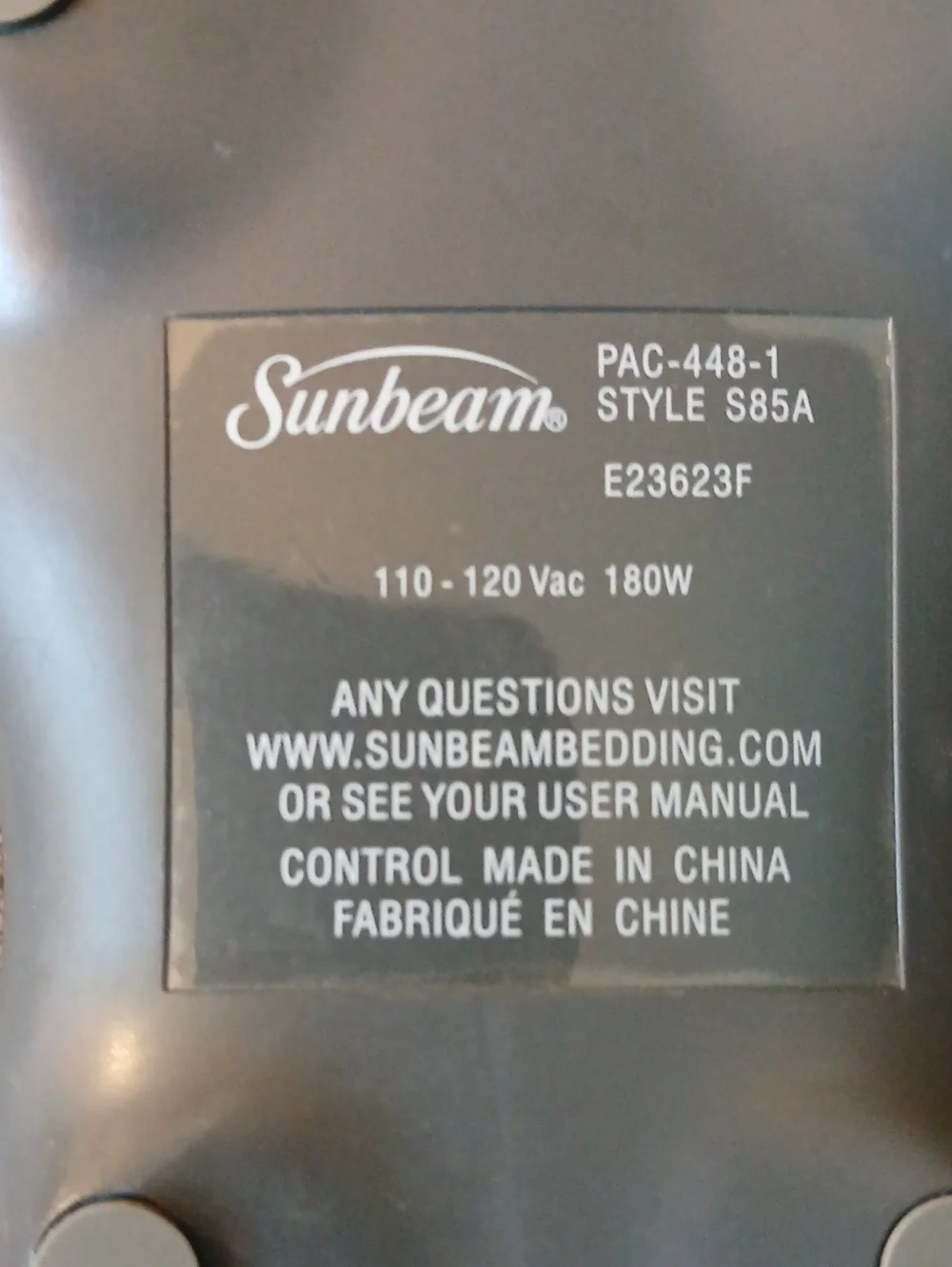 Sunbeam wired heated